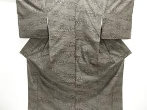 草花模様織り出し本場泥大島紬着物